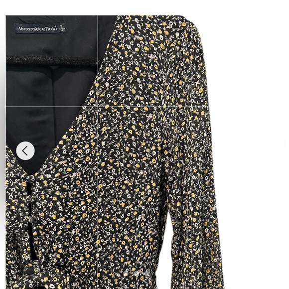 NWT Abercrombie & Fitch asymmetric Ruffle Midi  tiered Whimsygoth Floral Dress S - Picture 9 of 10